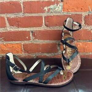 Women’s Sam Edelman ‘Gilroy’ Gladiator Style Flat Sandals. Leather Upper, Size5